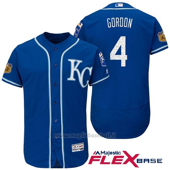 Maglia Baseball Uomo Kansas City Royals Alex Gordon Kansas City Royals 2017 Allenamento Primaverile Flex Base Giocatore